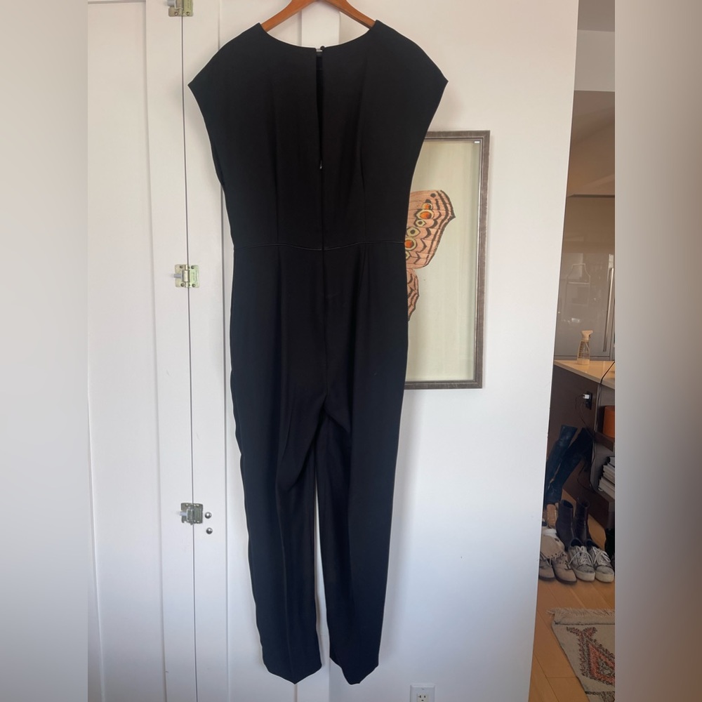 Reiss Jumpsuit Cap Sleeve Keyhole Back Black 14